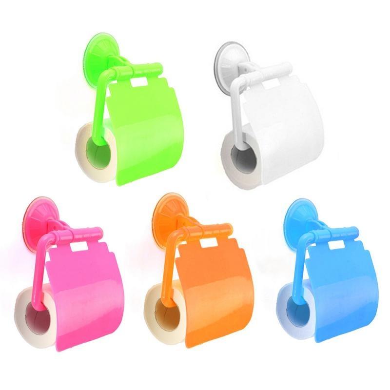 Plastic Suction Cup Toilet Paper Holder Bathroom Wall Mounted WC Paper Phone Holder Shelf Towel Roll shelf Bathroom Accessories