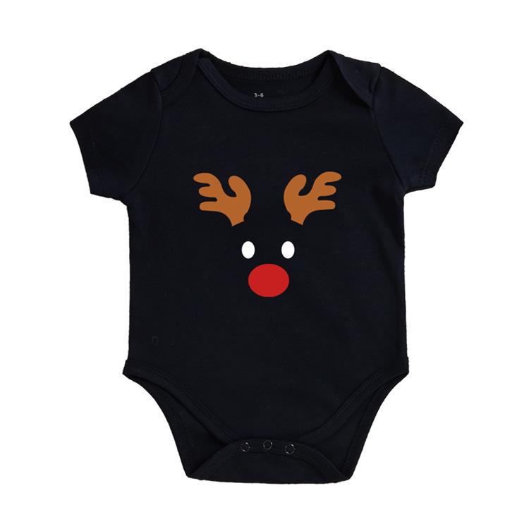Four Seasons Baby Bodysuit: Newborn Triangle Romper with Christmas Print, Short Sleeve Onesie for Comfortable Outings