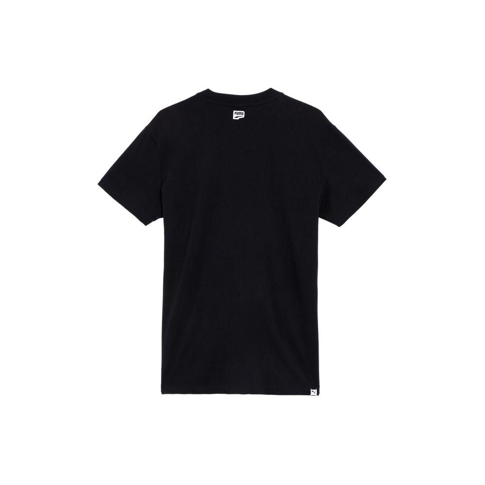 Puma Downtown Tee Breathable Letter Print Comfortable Casual Sports Short Sleeve T-Shirt Unisex Tops Black 630113-01