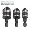 3Pcs Drill Bits 90 Degree 1/4 Hexagonal Handle Carbon Steel Chamfer Wood Work Hole Drill Bit for Board