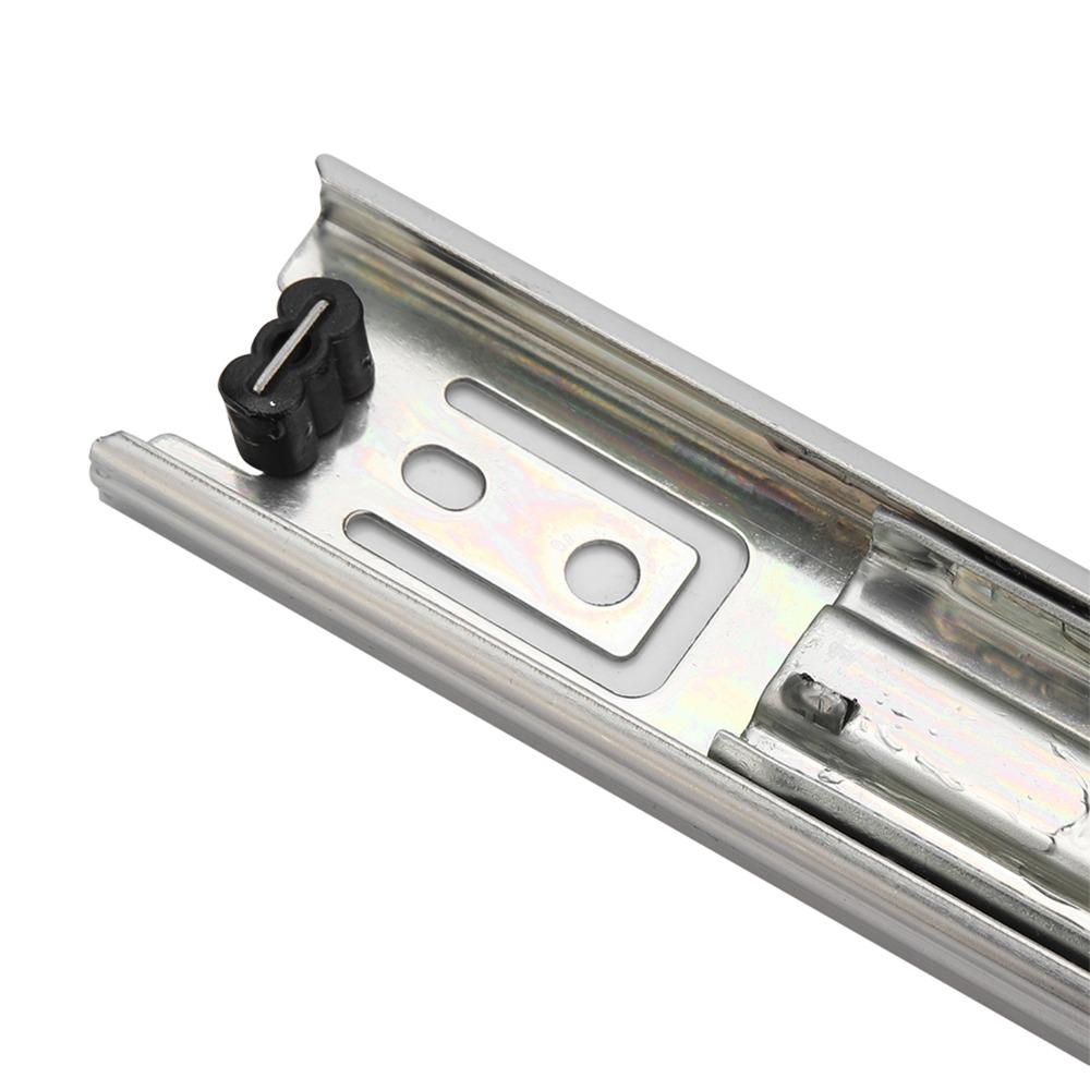 2pcs Silver Drawer Slides Side Mount Telescoping Sliding Rails Mini Heavy Duty Slides  Cabinets