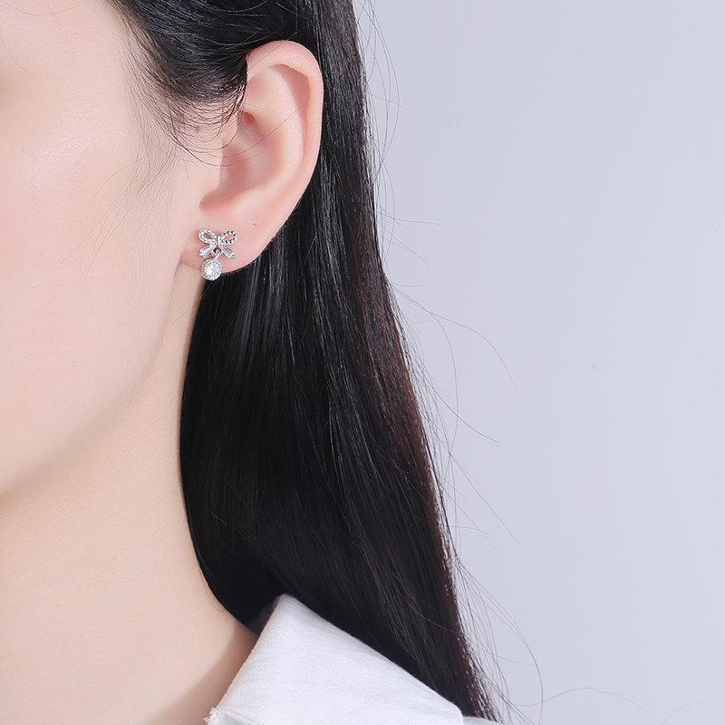 925 Sterling Silver Earrings For Women Round Zircon Earrings Sparkling Party Wedding Jewelry Gift Accessories