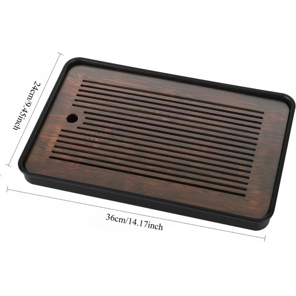 Portable Detachable Bamboo Tea Table Dry Wet Dual Use KungFu Tea Tray with Drainage Easy To Clean Household Storage Tray