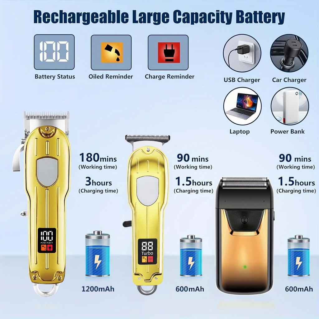 Hair Clippers for Men , Beard Trimmer Kits & Sets, Electric Shavers, Hair Clippers & Trimmer T-Blade, for Barber,home for Gifts