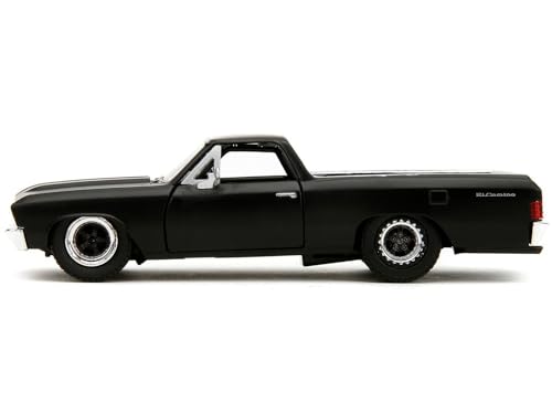 JADA TOYS 1/32 Scale Fast & Furious Chevrolet El Camino 1967 Matte Black F&F10 Chevy El Camino Diecast Model Car [Parallel Import]