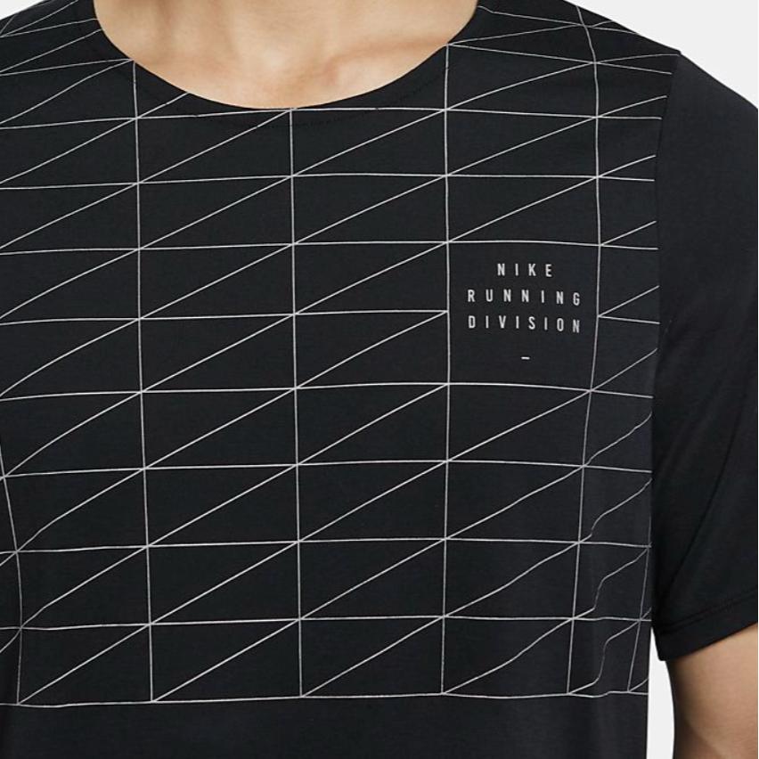 Nike Rise 365 Run Division Flash Reflective Print Running T-Shirt Men Tops Black CU7877-010