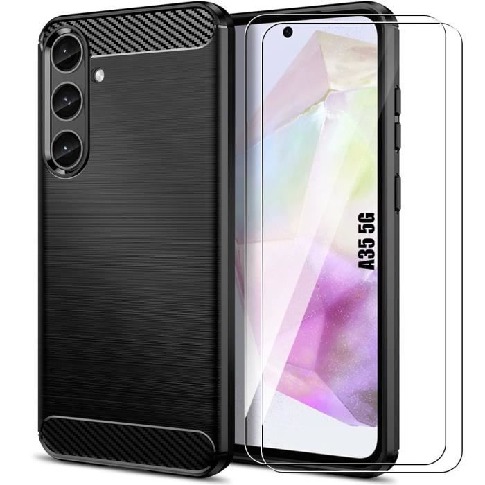 Coque de protection - Samsung - Galaxy A35 5G - Fibre de Carbone - Souple - Noir