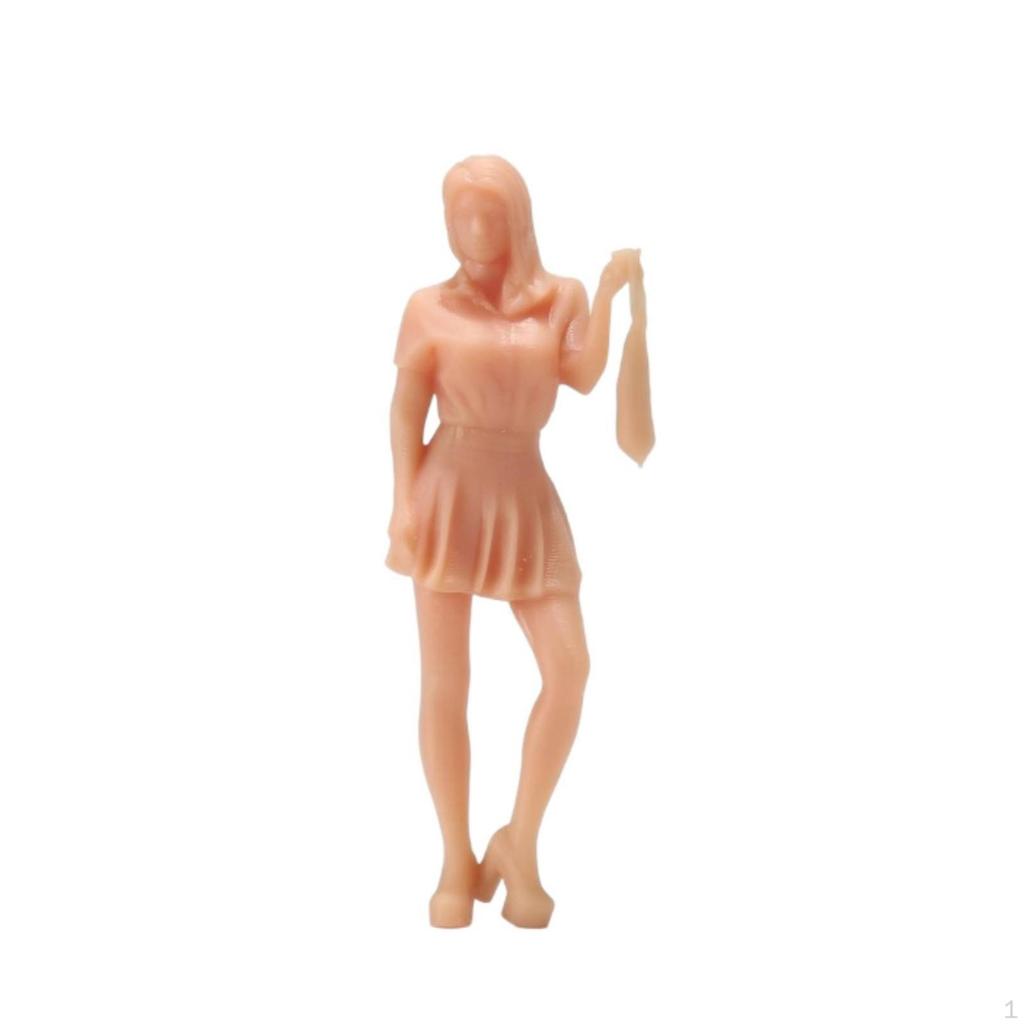 Miniature Female Figure Ready To Paint Unpainted Blank Model for Hobby