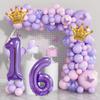 Purple 1 Balloon 40 Inch,Giant Number 1 & Mini Crown Balloons Set for Girl Boy 1st Birthday Party Decorations,Purple Birthday Party Decorations