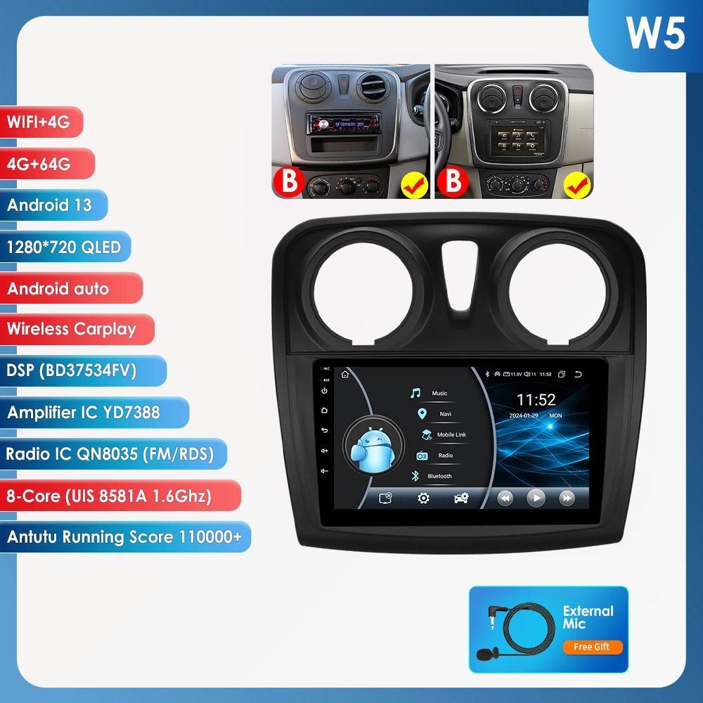 Hizpo Carplay 4G Android 13 Car Radio for Renault Logan 2 2014 - 2019 Sandero 2  Multimedia Video Player GPS 2din Autoradio 7862 Intelligent Screen