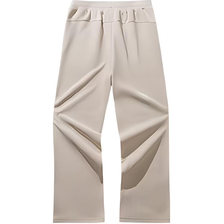 Anta Sports Lifestyle Series Solid Color Mid Waist Warm Loose Casual Pants Women bottoms Nude-Khaki 962447304-1