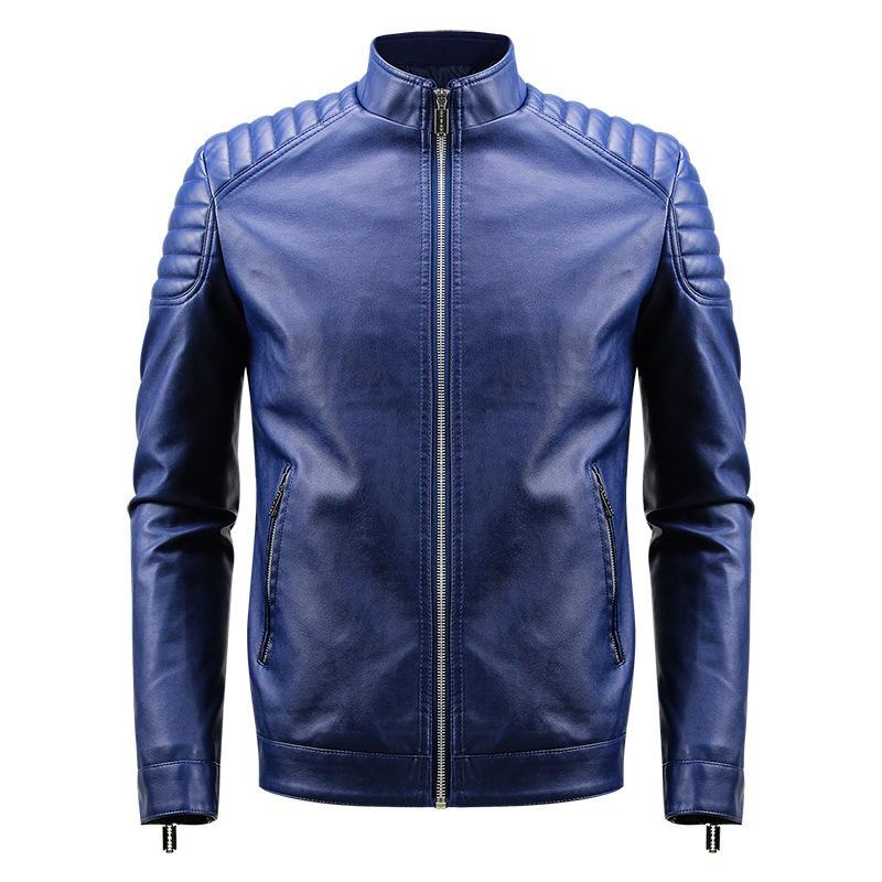 Washed Leather Jacket Korean Style Motorcycle Slim Leather Jacket Men s Leather Jacket Jacket Men s Fashionable Leather Jacket M