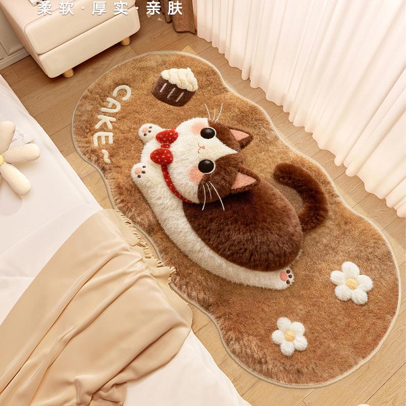 

Милий Кіт Спальня Приліжковий Плед Побутовий Балкон Еркерний Килимок Плюшевий Килим Імітація Кашемірового Килима 40 * 60CM