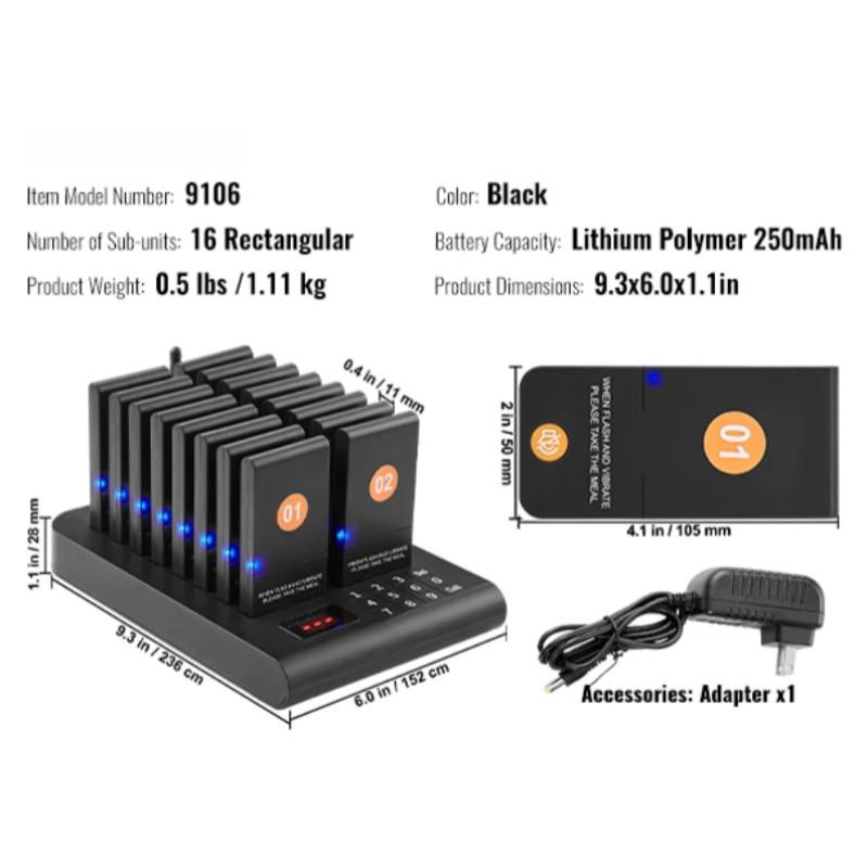Restaurant Customer Service Pager System Wireless Range Lineup Waiting Queue Signal Guest Customer Calling Beepers