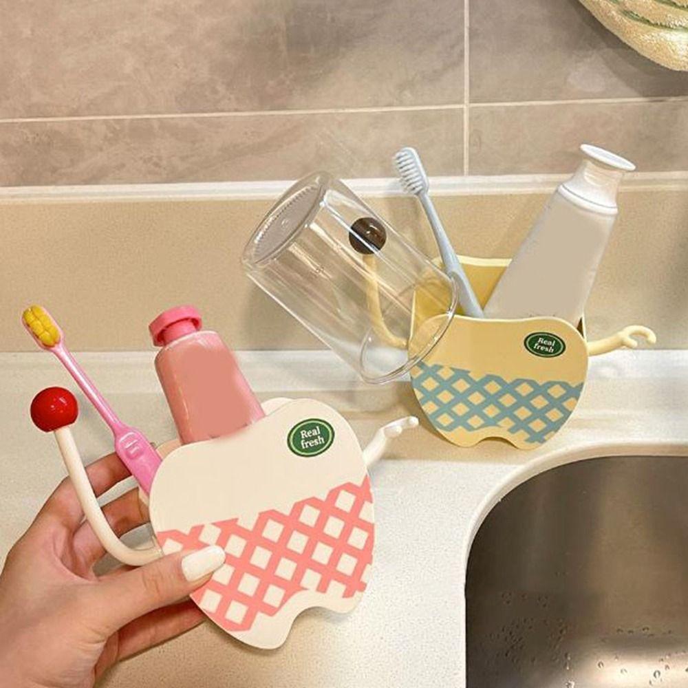 Cartoon Wall Storage Rack Plastic Cosmetic Storage Box Multifunctional Bathroom Shelf Kitchen