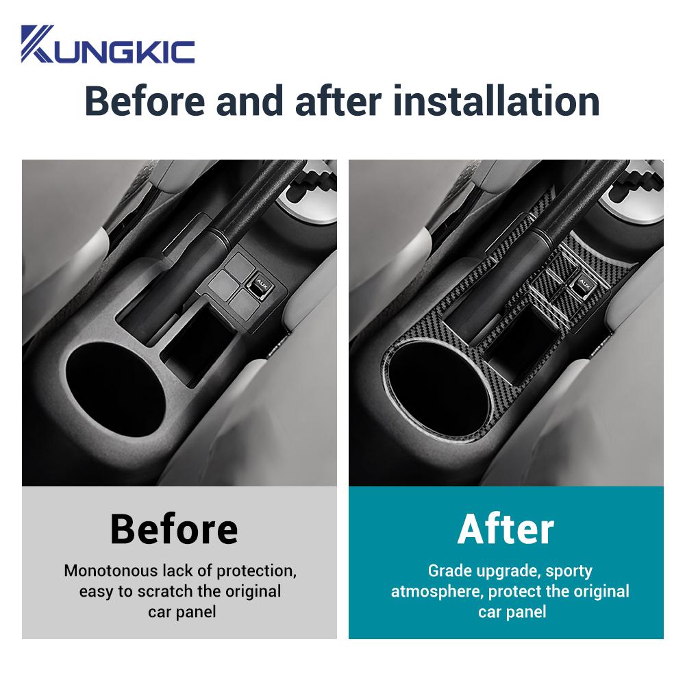 For Toyota Yaris 2006 2007 2008 2009 2010 2011 Real Soft Carbon Fiber Sticker LHD RHD Car Gear Handbrake Water Cup Accessories