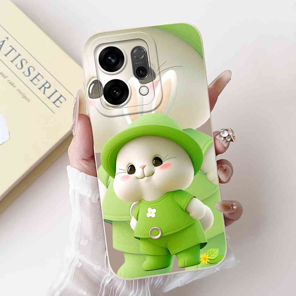 For Oppo Reno14 5G PLA110 Case Cute Rabbit Sunflower Soft Silicon Cover For Oppo Reno 14 CPH2737 6.59" Protective Cases Coque