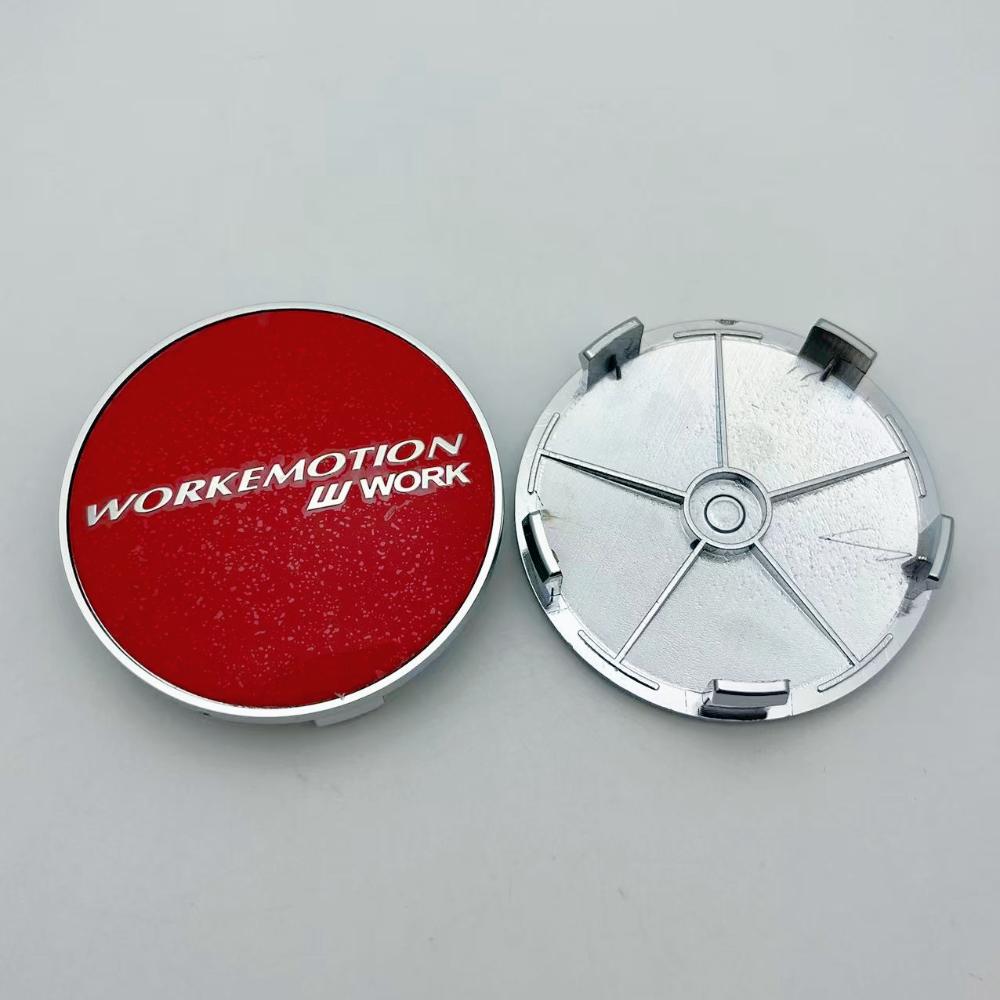 4pcs 68MM ( 63MM I.D ) W Work Emotion Emblem Logo Car Wheel Center Caps Wheels Hubcaps Auto Rims Dust Cover Car Accessories