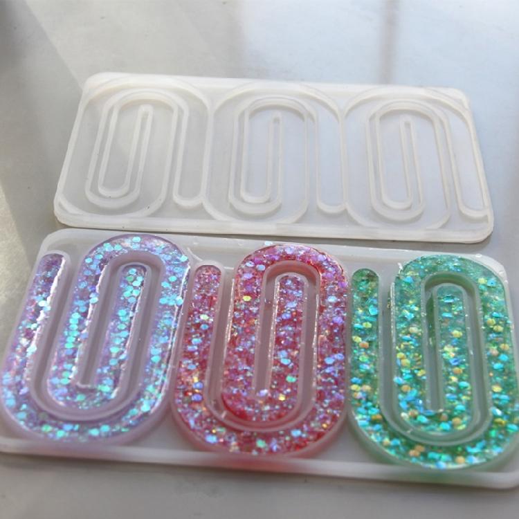 Earrings Silicone Molds Jewelry Making Mold Paper Clip Shape Pendant Moulds Silicone Texture Present for Art Enthusiasts