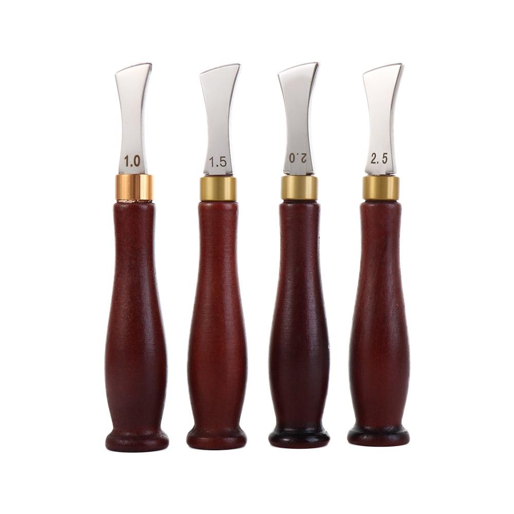 Wooden Handle DIY Shallow Slot Linear Edge Tool Leather Craft Creasing Tools Leather Edge Creaser