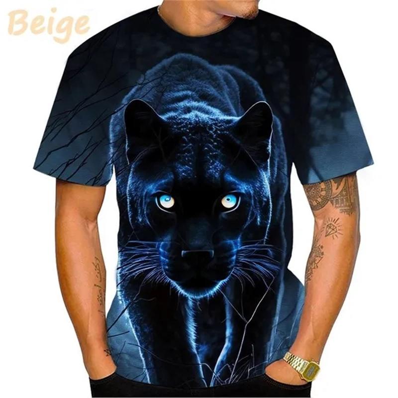 New Hot Sale Panther 3D Print T-Shirts Men Women Fashion Casual Short Sleeve T Shirt Oversized Harajuku Tees Tops Kids Clothing