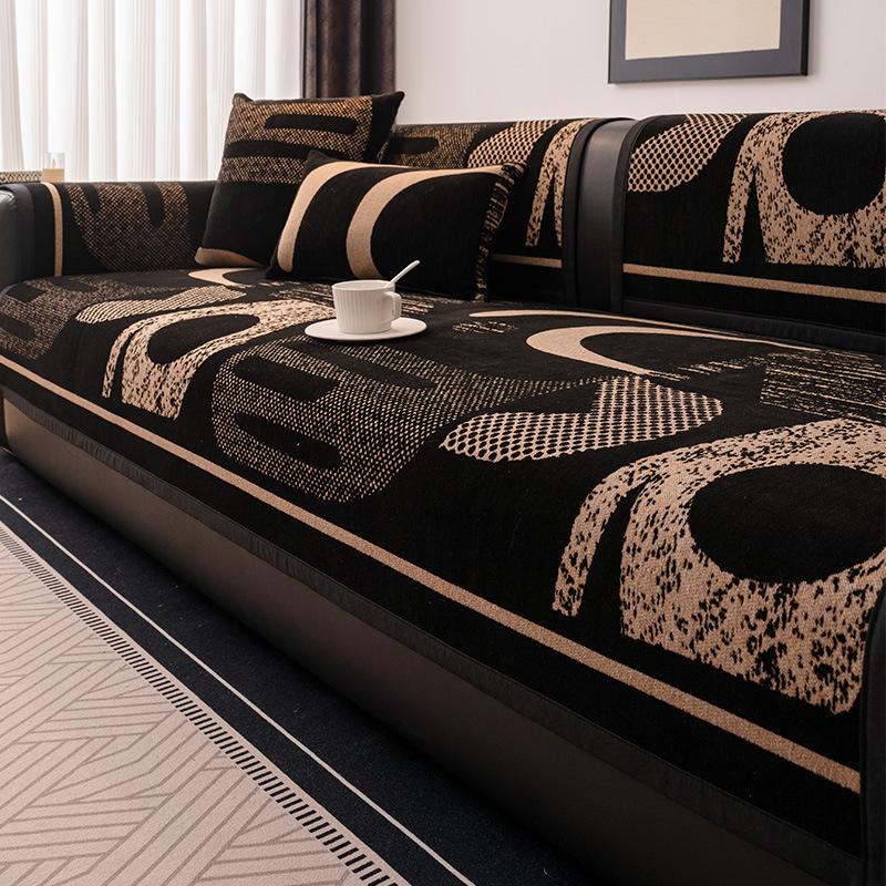 Middle Ancient Style Sofa Cover Cloth Cover Anti Slip and Skin Friendly Sofa Cover All Season Universal Geometric Pattern 70x70cm