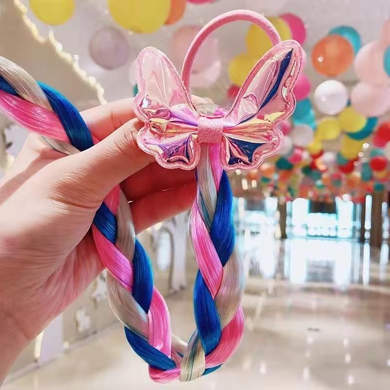 1/2pcs Cute Curly Hair Bowtie Wig Girls Hairpins Ombre Color Headwear Hair Clips for Princess Dress Up Birthday Gift Party Favor