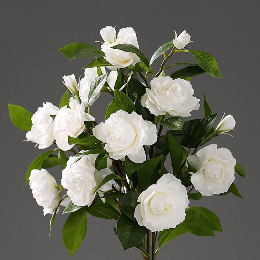 Centerpieces Faux Bouquet Fake Plants Home Decor Artificial Flowers Table Arrangement Fake Gardenia
