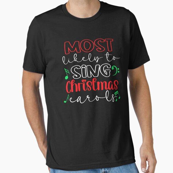 Men Casual Shirts Short Sleeves Most Likely To Sing Christmas Carols Family Shirt Anime Black Tees Oversized T-shirts