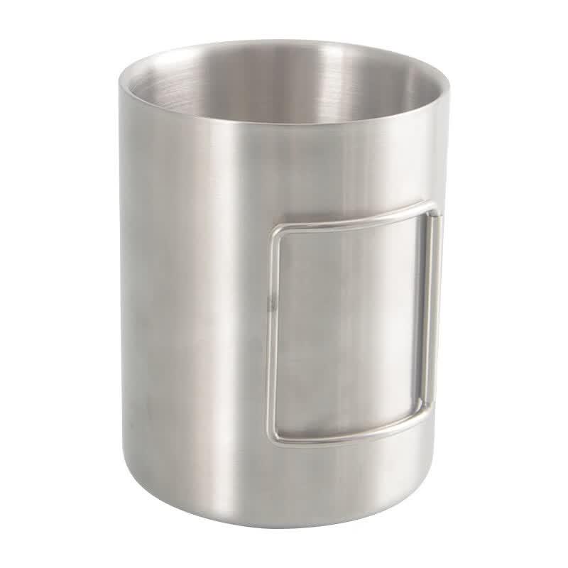 Gongziyu 304 Stainless Steel Double-Layer Folding Camping Mug 65x65x80mm