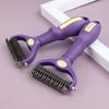 Foldable Double Sided Dog Brush Knife Knot Opening Dematting Undercoat Rake for Thick Hair Pets Hair Remover Furminator Perros
