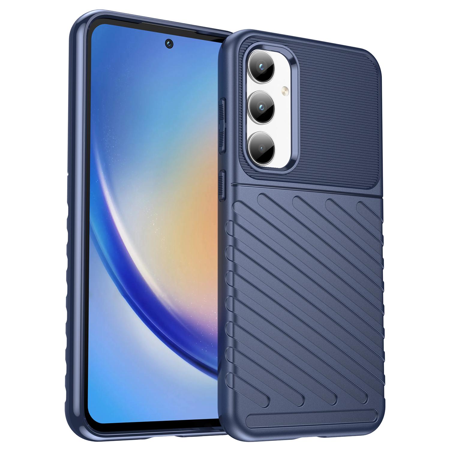 

Серия Thunder Чехлы для Samsung Galaxy A35 5G Амортизирующий ТПУ Чехол для мобильного телефона Blue