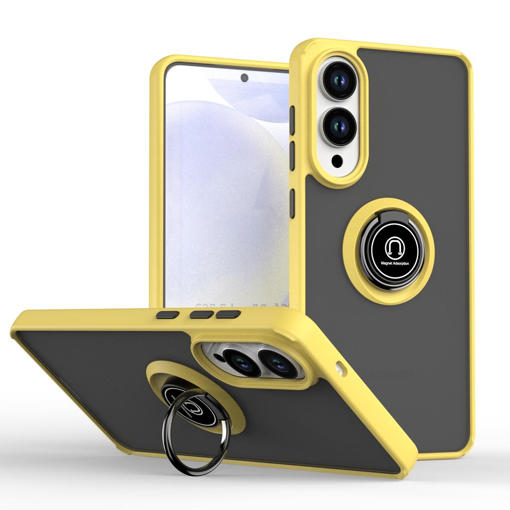 Armor Matte Case For Samsung S25 S24 S23 S22 S21 S20 Note 20 Ultra Plus S25edge S24FE S23FE Magnetic Ring Stand Shockproof Cover