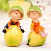 Creative Funny Fruit Doll Statues Resin Decorative Vegetable Statues Cartoon Handmade Garden Decor Figurines Countertop Display