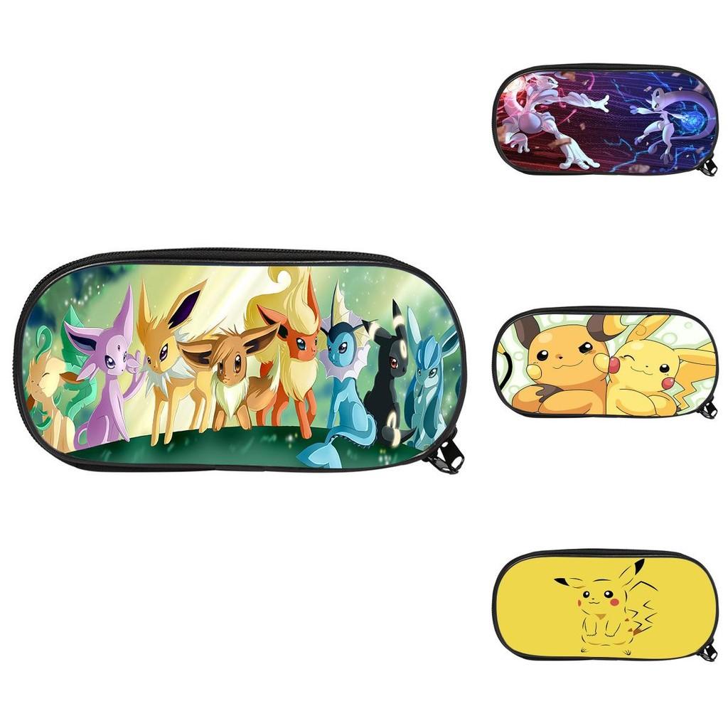 Školní penál s potiskem na téma Pokémon, jednovrstvý, na ukládání psacích potřeb