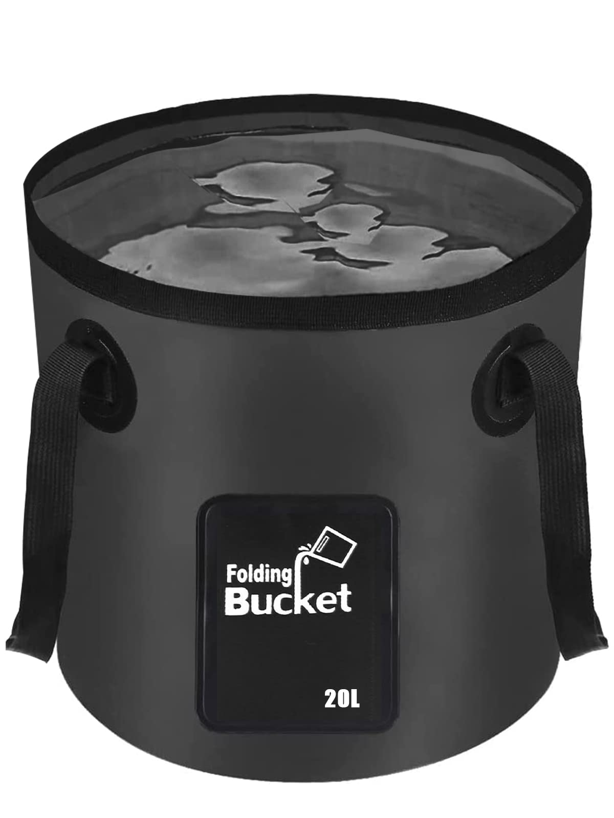 

Wlikn Складное мягкое ведро для компактного хранения для путешествий на машине, рыбалки, силиконовое, многофункциональное, для автомобиля, для улицы, для мытья, для кухни, для кемпинга, чёрный