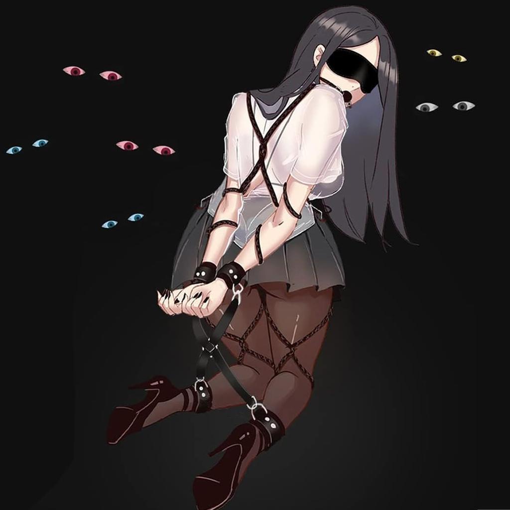 Sexyhot SM Goods Restraints Handcuffs Foot Shackles Cross Shape Adjustable Eye Mask Bed Restraint Blindfold SM Beginner SM Play PU Set of 4