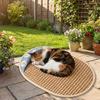 Sunflower Print Pet Cooling Mat Breathable Pet Mattress Rattan Mat Kennel Mat  Indoor Use
