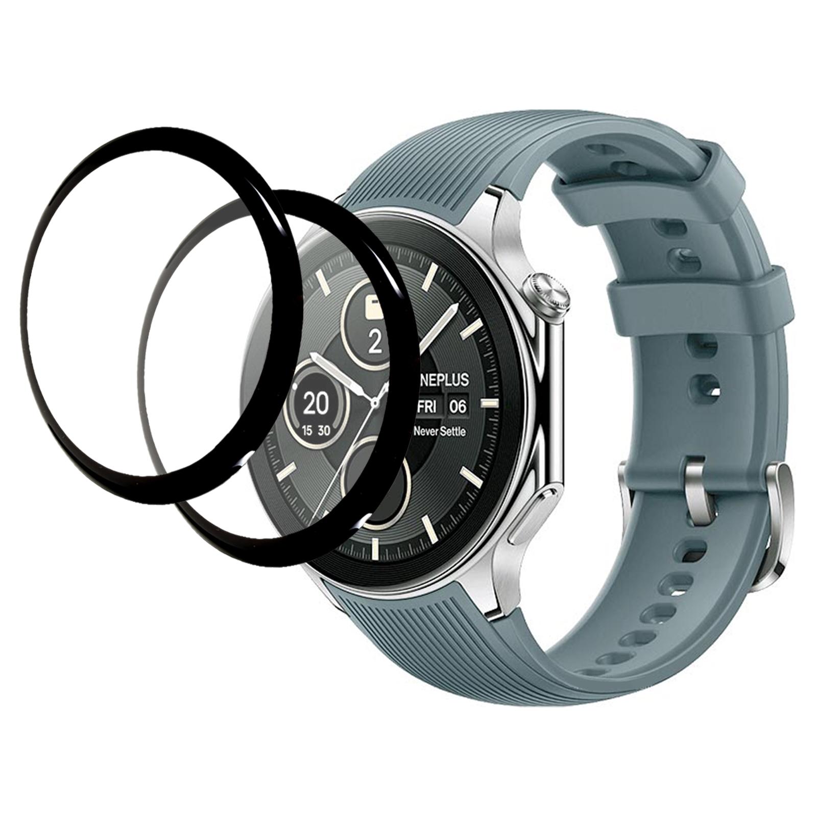 

2Pcs/Pack For OnePlus Watch 2/Oppo Watch X Screen Protector Watch PMMA Film (Black Edge) A