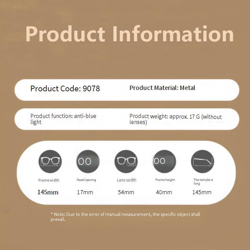 New Half-frame Glasses Myopia Glasses Frame Can Be Matched With Degree And Anti-blue Light MH9078