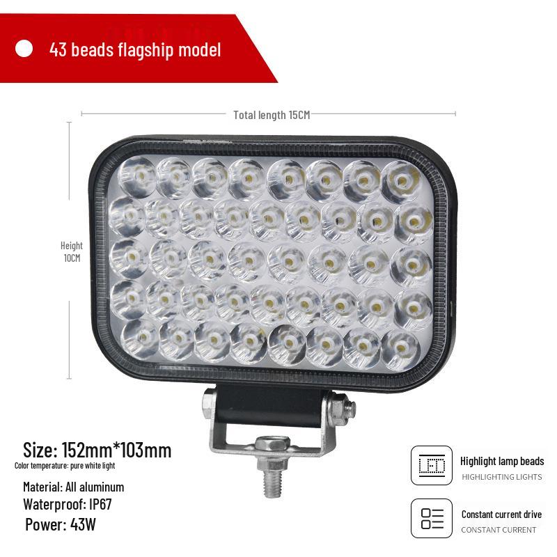 

Сверхяркий светодиодный прожектор для грузовика 12В/24В: Фара заднего хода и противотуманная фара с широким углом обзора для сельскохозяйственной и инженерной техники