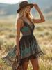 2026 European Retro Tassel Spaghetti Strap Dress for Music Festivals and Rock Parties