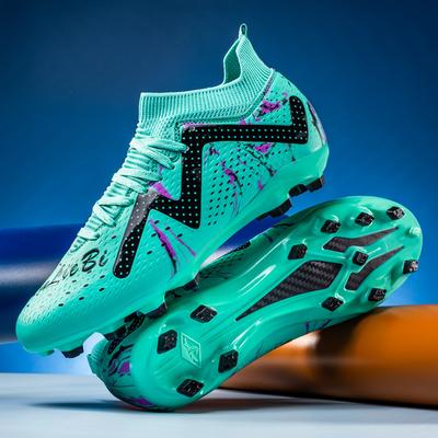 Professional Soccer Shoes Men Anti-slip Lace-up Long Sports Shoes Men Grass Wear-resistant Ultra-light Football Boots Men