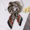 70cm Vintage Korean Style Silk Scarf: Versatile Faux Silk Neckerchief with Vintage Print for Women