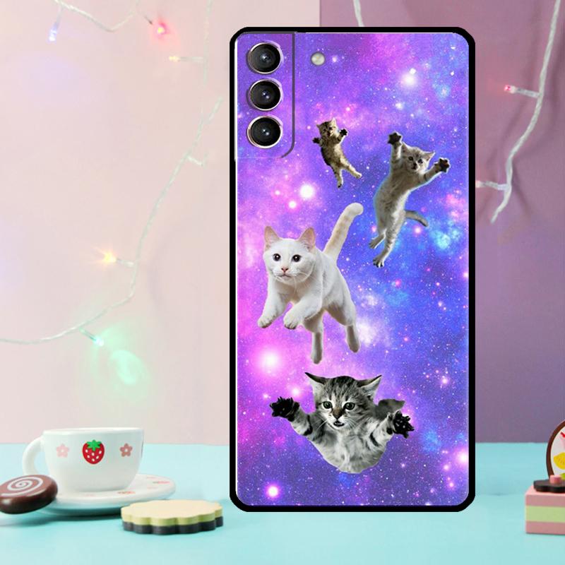Cat in Space Phone Case For Samsung Galaxy S24 Ultra S20 S21 S22 S23 S25 Ultra S9 S10 Plus S24 FE Cover