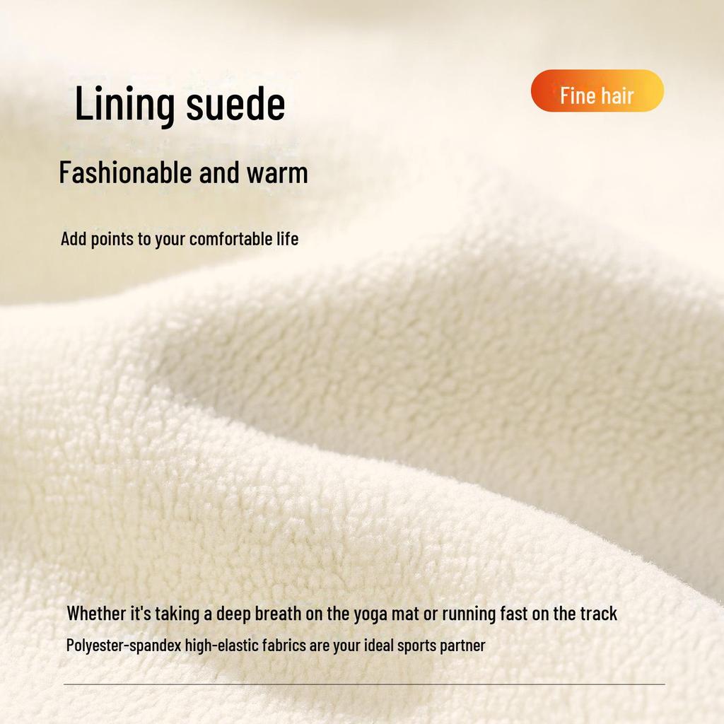 Juyitang Pfirsichsamt Stehkragenjacke – Warme, Dicke, mit Taschen versehene Yogabekleidung für Herbst und Winter