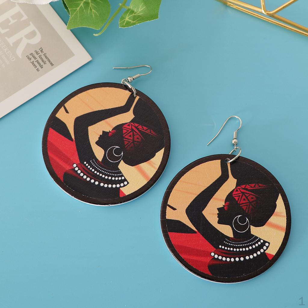 

Черные африканские женские круглые серьги с подвесками в этническом стиле - край