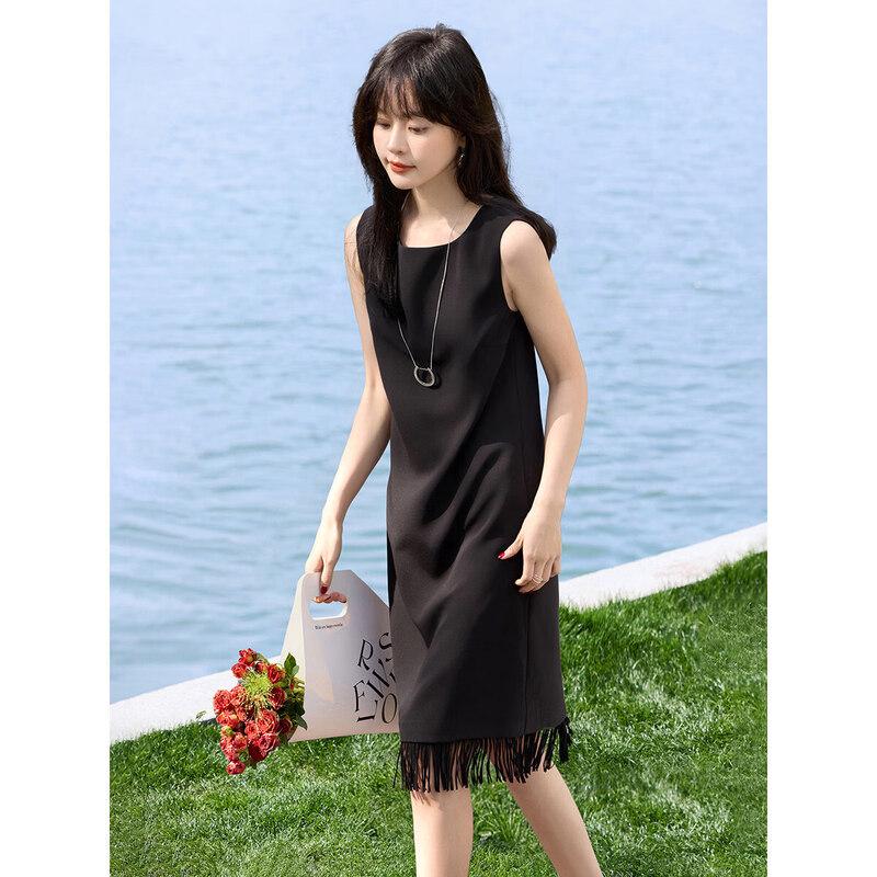 Elegant Tassel Little Black Dress L