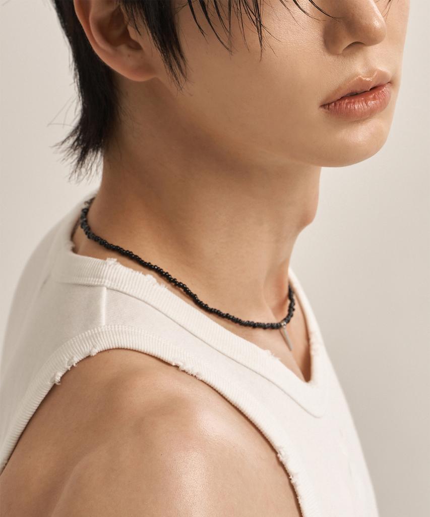 Lanarchive [1013] Black Mini Bead Necklace