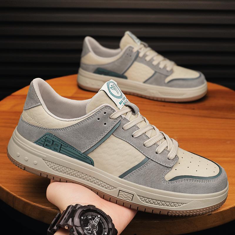 

Men s shoes new spring and summer trend matte leather sports board shoes versatile breathable casual shoes 45